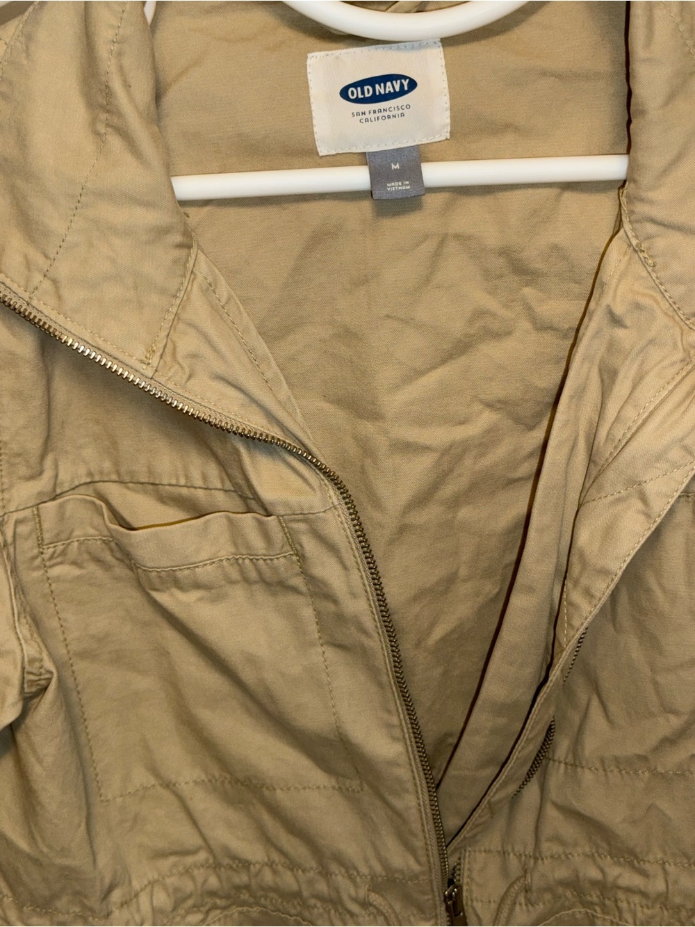 Old Navy Beige Drawstring Utility Jacket - Picture 4 of 12